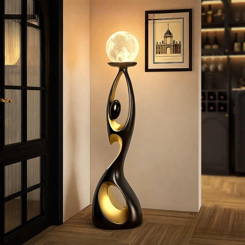 Resin Art Floor Design - Lampu Lantai Seni Resin Desainer Italia