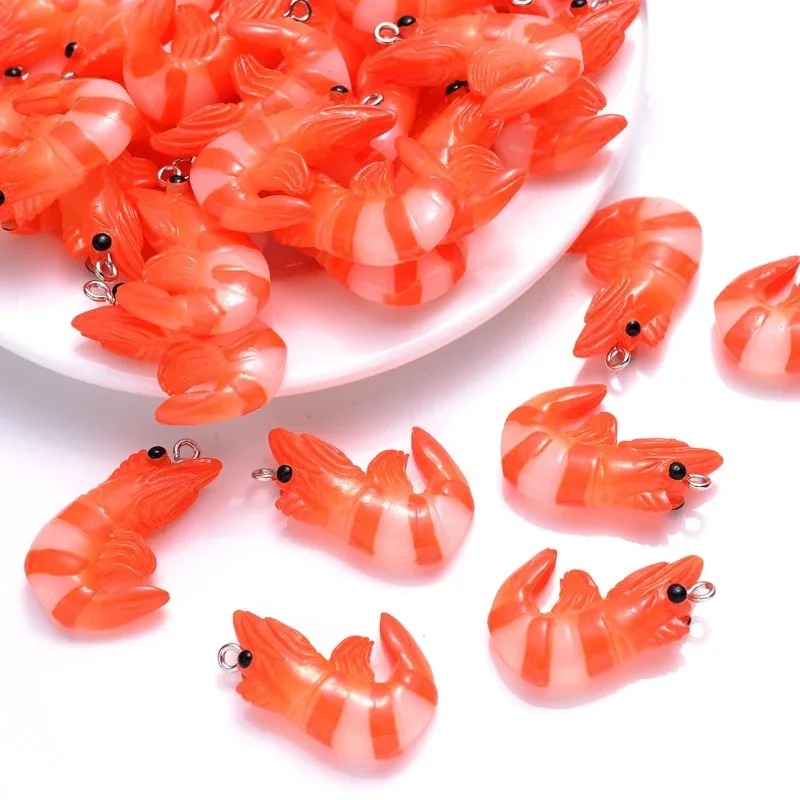 Resin Art Accessories - 10 Buah Liontin Udang Lobster Simulasi