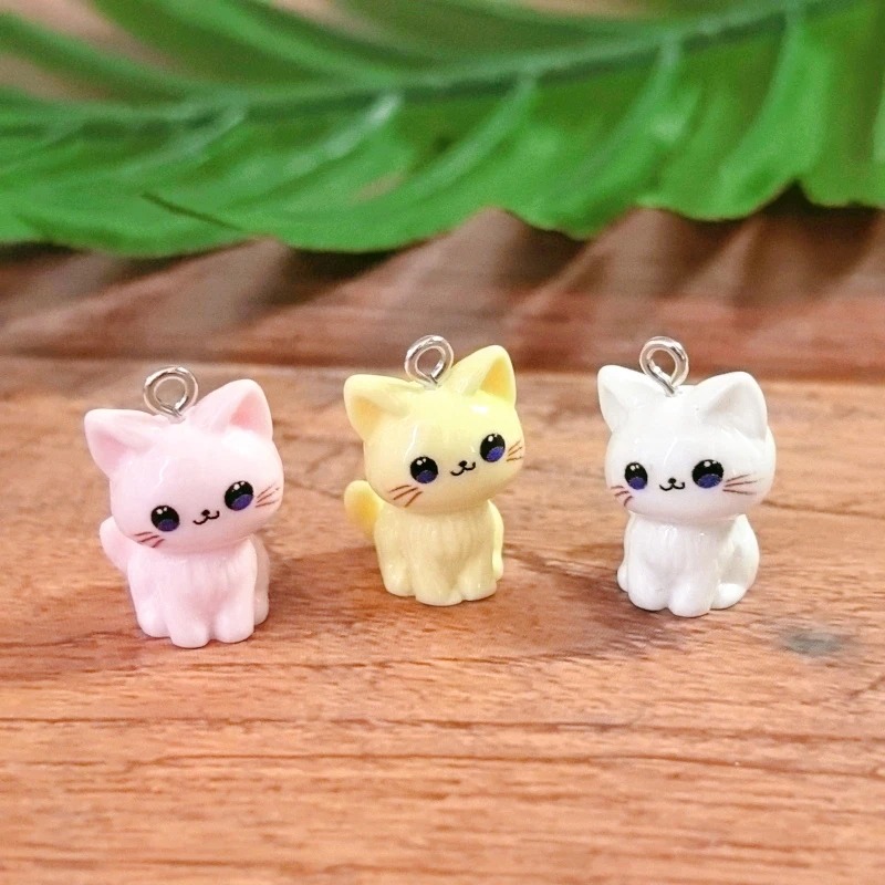 10pcs 3D Kawaii Happy Cat Resi - Resin Art Accessories ulasan dan harga