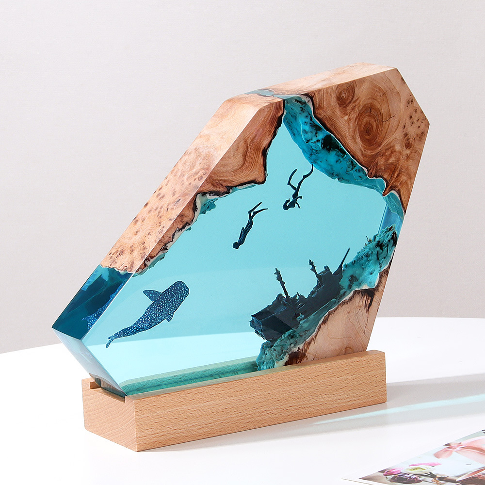 Lampu meja kantor kamar tidur  - Resin Art Ocean ulasan dan harga