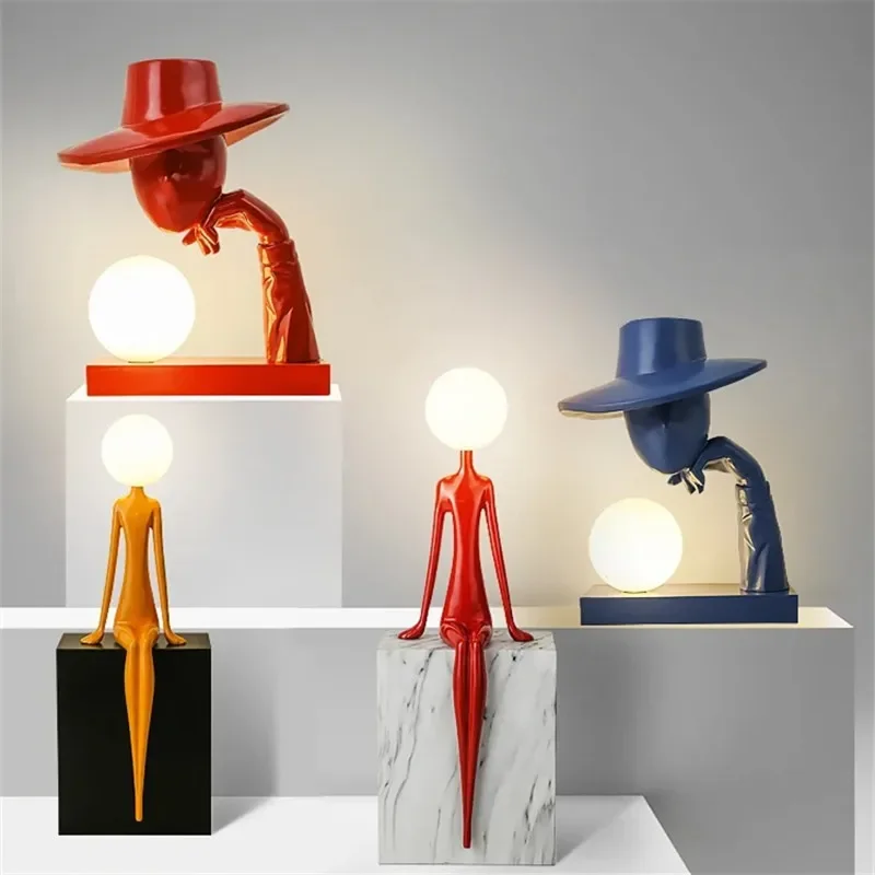 Lampu Meja Patung Seni Humanoi - Resin Art Floor Design ulasan dan harga