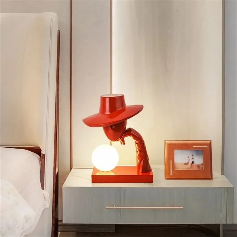 Lampu Meja Patung Seni Humanoi - Resin Art Floor Design ulasan dan harga