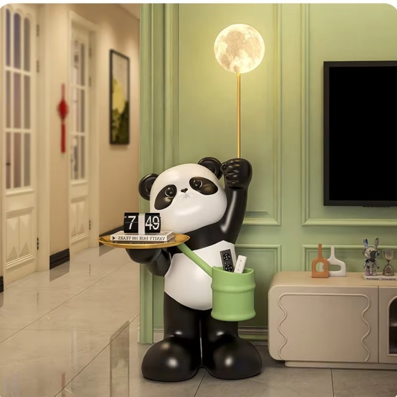 Lampu Lantai LED Patung Panda  - Resin Art Floor Design ulasan dan harga